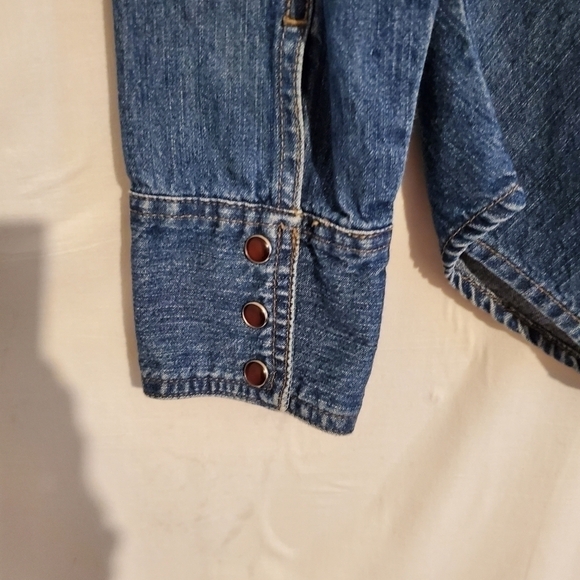 EXPRESS BLUES BLUE JEAN SHIRT - Picture 4 of 6